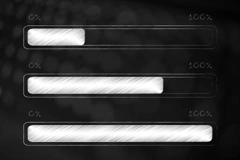 Progress bars at different stages of completion Illustrazione stock