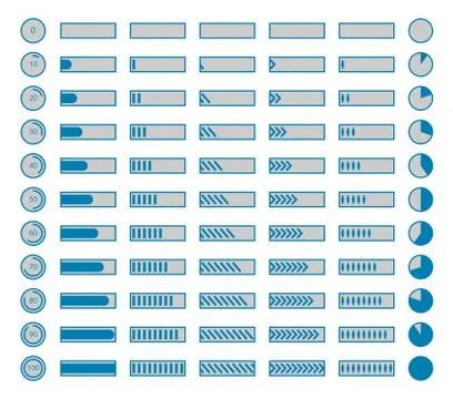 Progress bars, preloaders vector collection Stock Illustration