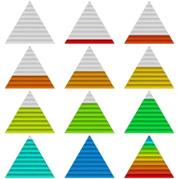 Progress bars, set, triangles Illustrazione stock