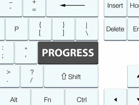 Progress black keyboard button Stock Illustration