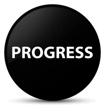 Progress black round button Stock Illustration