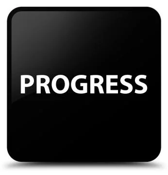 Progress black square button Stock Illustration