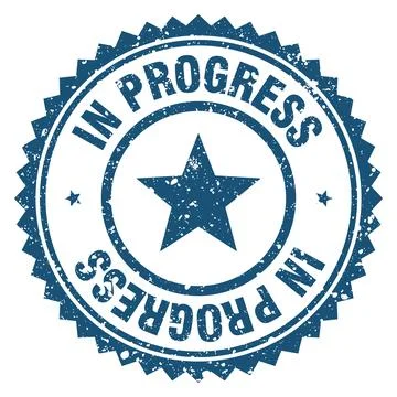 In progress blue grunge round stamp. in progress stamp Stockillustratie