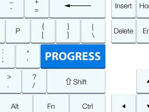 Progress blue keyboard button Stock Illustration