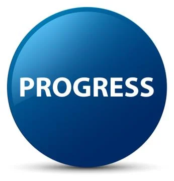 Progress blue round button Stock Illustration