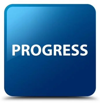 Progress blue square button Stock Illustration