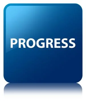 Progress blue square button Stock Illustration