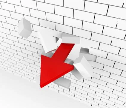 Progress Breakthrough Representing Advance Progressing And Arrow Stock Illustration