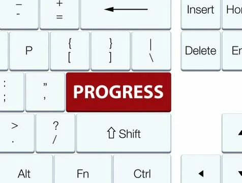Progress brown keyboard button Stock Illustration
