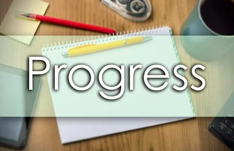 Progress - business concept with text Stock Illustration
