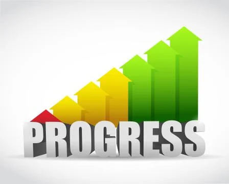Progress business graph illustration design Stock Illustration