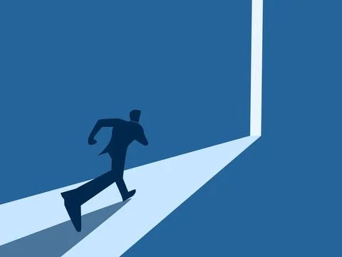 Progress, Businessman running on the growing path Stock Illustration