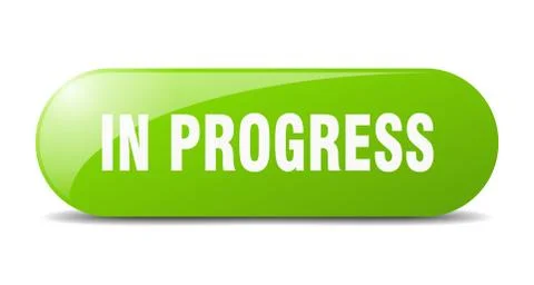 In progress button. in progress sign. key. push button. Illustrazione stock