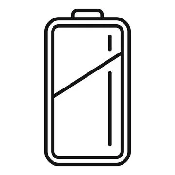 Progress charging indicator icon outline vector. Battery process Illustrazione stock