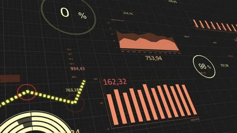 Progress chart bars and financial diagrams with rising stock market information Stock Footage 165070711