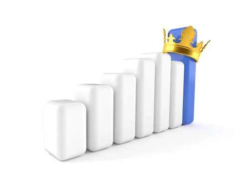 Progress chart with crown Illustrazione stock