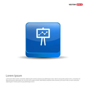 Progress chart Icon  - 3d Blue Button Stock Illustration
