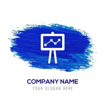 Progress chart Icon  - Blue watercolor background Stock Illustration