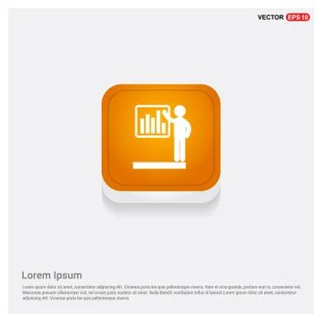 Progress chart Icon Orange Abstract Web Button Stock Illustration