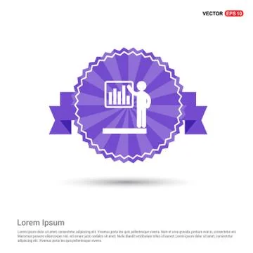 Progress chart Icon - Purple Ribbon banner イラスト素材