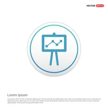 Progress chart Icon  - white circle button Stock Illustration