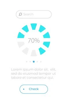 Progress circle chart UI element template Illustrazione stock