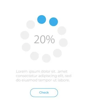 Progress circle diagram UI element template Illustrazione stock