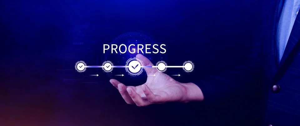 Progress concept, touching to tick correct mark in checklist with progressi.. 写真素材