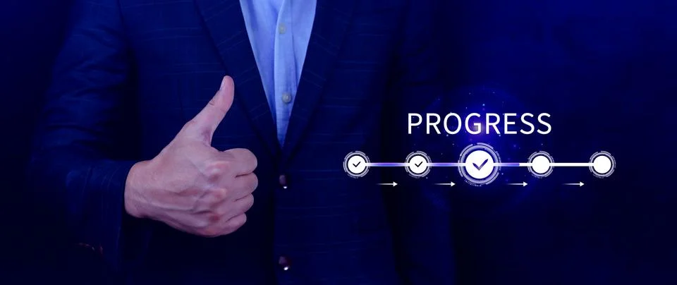 Progress concept, touching to tick correct mark in checklist with progressi.. 写真素材