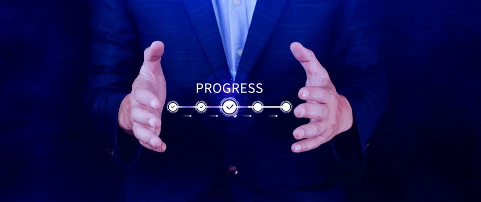 Progress concept, touching to tick correct mark in checklist with progressi.. 写真素材