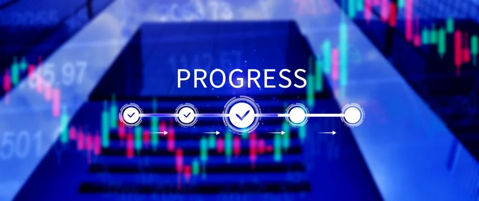 Progress concept, touching to tick correct mark in checklist with progressi.. 写真素材