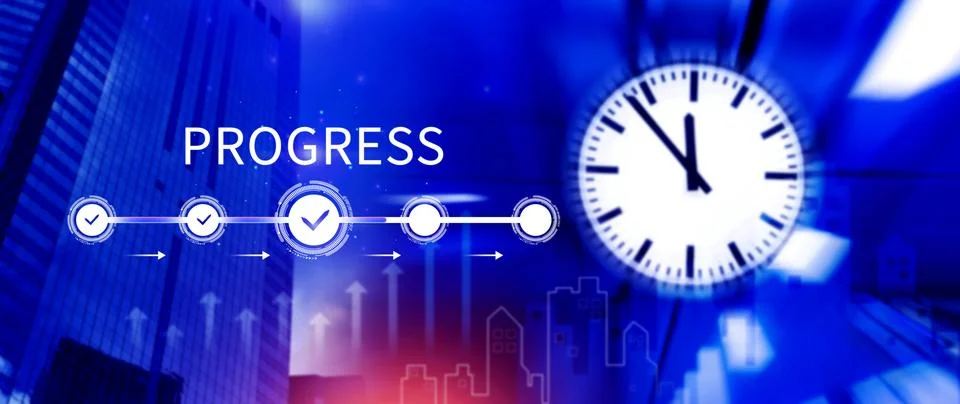 Progress concept, touching to tick correct mark in checklist with progressi.. 写真素材