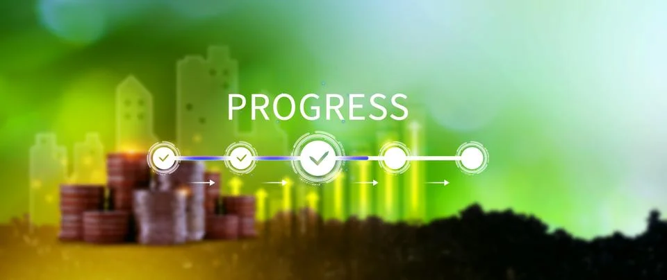 Progress concept, touching to tick correct mark in checklist with progressi.. 写真素材