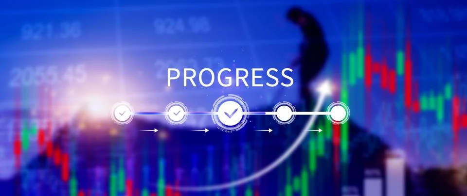 Progress concept, touching to tick correct mark in checklist with progressi.. 写真素材