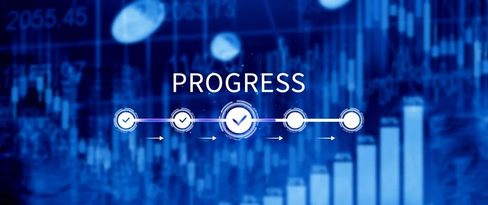 Progress concept, touching to tick correct mark in checklist with progressi.. 写真素材