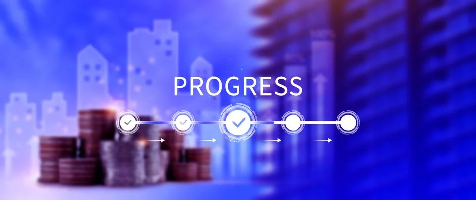 Progress concept, touching to tick correct mark in checklist with progressi.. 写真素材