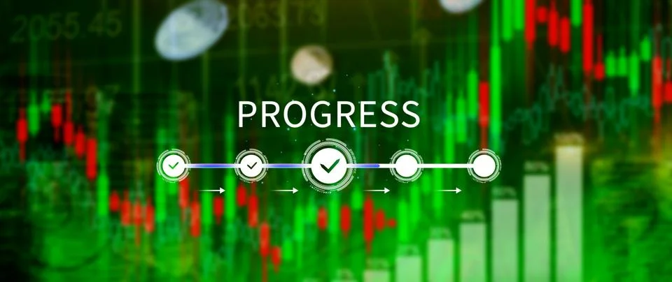 Progress concept, touching to tick correct mark in checklist with progressi.. 写真素材