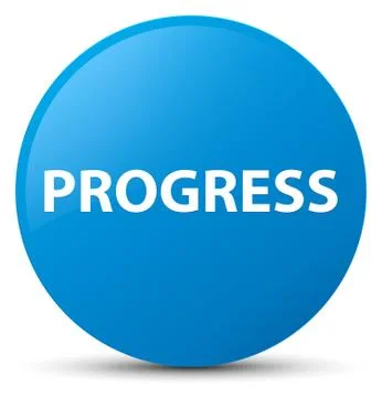 Progress cyan blue round button Stock Illustration