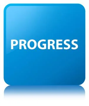 Progress cyan blue square button Stock Illustration
