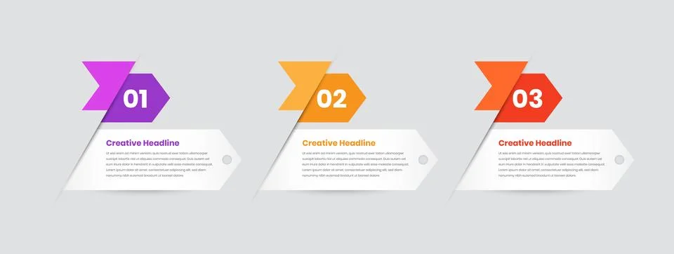 Progress data presentation step infographic template with shadow cut effect 스톡 일러스트