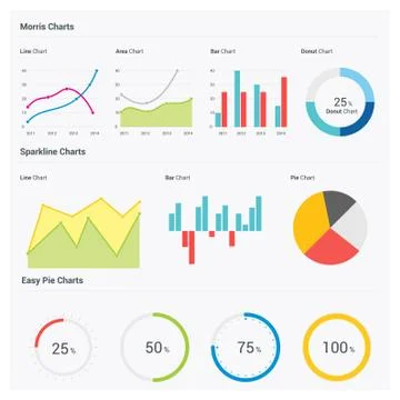 Progress design sets vector 스톡 일러스트