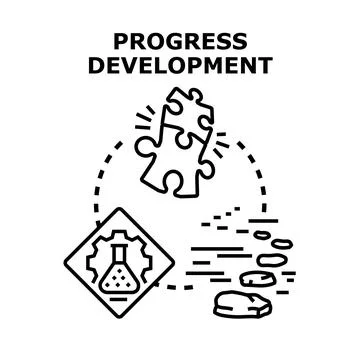 Progress development concept with business innovation strategy Stock Illustration
