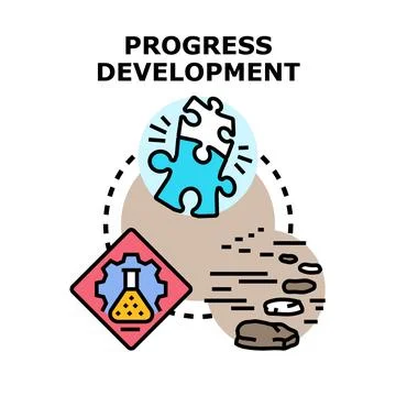 Progress development concept with business innovation strategy Stock Illustration