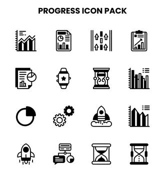 Progress DuoTone Collection Icons Pack Ilustración de archivo