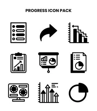 Progress DuoTone Graphics Icons Pack Stock Illustration