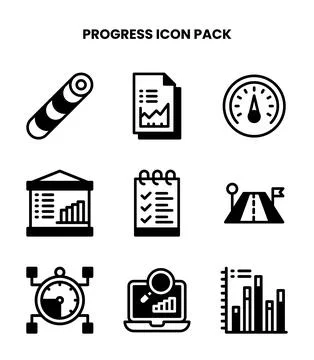 Progress DuoTone Set Icons Pack Ilustración de archivo