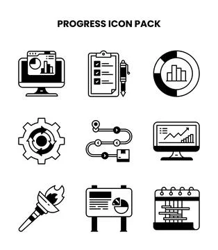 Progress DuoTone UI Icons Pack Stock Illustration