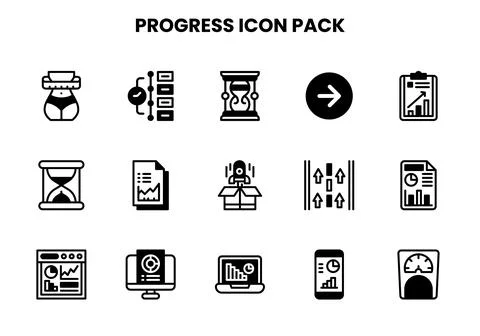 Progress DuoTone UI Icons Pack Stock Illustration