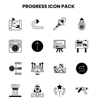 Progress DuoTone UI Icons Pack Stock Illustration