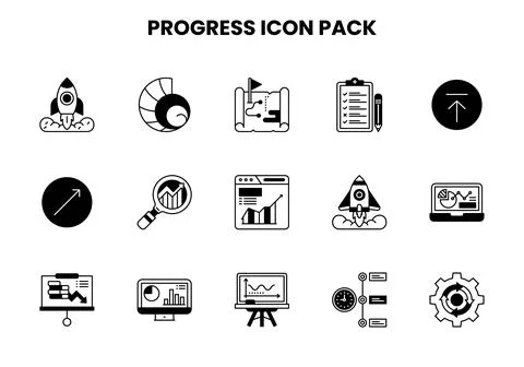Progress DuoTone UI Icons Pack 스톡 일러스트
